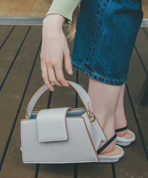 N.（N. Natural Beauty Basic）（エヌエヌナチュラルビューティーベーシック）の「横型ミニショルダーバッグ（トートバッグ・レディース・パープル/ホワイト・ﾌﾘ-）」の14枚目の写真