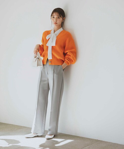 N.（N. Natural Beauty Basic）（エヌエヌナチュラルビューティーベーシック）の「横型ミニショルダーバッグ（トートバッグ・レディース・パープル/ホワイト・ﾌﾘ-）」の4枚目の写真