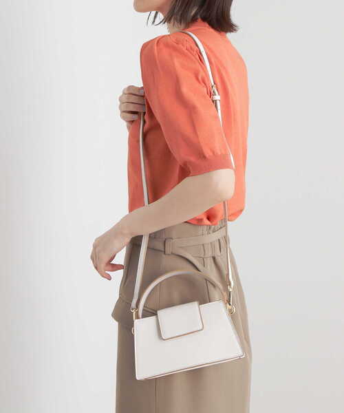 N.（N. Natural Beauty Basic）（エヌエヌナチュラルビューティーベーシック）の「横型ミニショルダーバッグ（トートバッグ・レディース・パープル/ホワイト・ﾌﾘ-）」の3枚目の写真