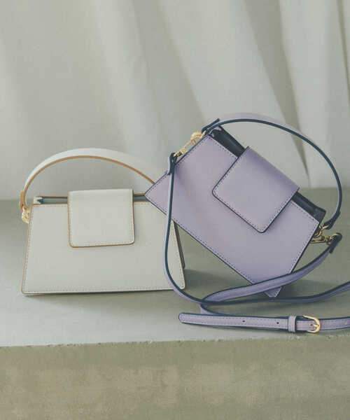 N.（N. Natural Beauty Basic）（エヌエヌナチュラルビューティーベーシック）の「横型ミニショルダーバッグ（トートバッグ・レディース・パープル/ホワイト・ﾌﾘ-）」の7枚目の写真