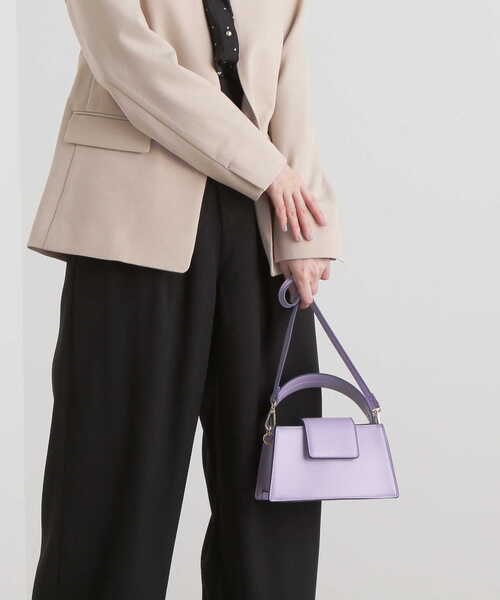 N.（N. Natural Beauty Basic）（エヌエヌナチュラルビューティーベーシック）の「横型ミニショルダーバッグ（トートバッグ・レディース・パープル/ホワイト・ﾌﾘ-）」の12枚目の写真