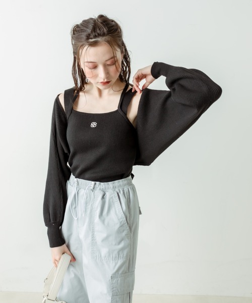【即日発送】刺繍入りスカラップタンクトップ 即日発送】刺繍入りスカラップタンクトップ 即日発送】刺繍入り