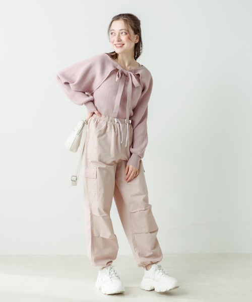 OLIVE des OLIVE(オリーブデオリーブ)の「刺繍ワンポイントニットタンクトップ(タンクトップ・レディース・ブラック/オフホワイト/ピンク・FREE)」の22枚目の写真