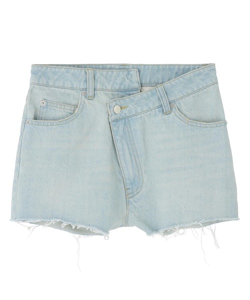 X-girl（エックスガール）の「DENIM SHORT PANTS（デニムパンツ・レディース・ブラック/ライトインディゴブルー・M/S）」の8枚目の写真