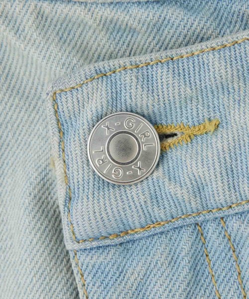 X-girl（エックスガール）の「DENIM SHORT PANTS（デニムパンツ・レディース・ブラック/ライトインディゴブルー・M/S）」の6枚目の写真