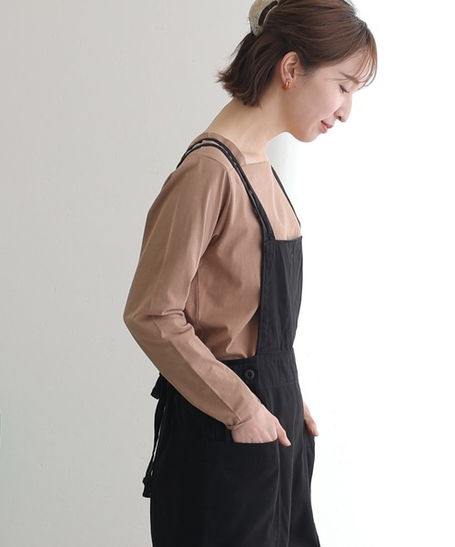 ElegChic(エレグシック)の「コットンスクエアネックプルオーバー(Tシャツ/カットソー・レディース・グレイッシュベージュ/モカ/ブラック/オフホワイト/チャコールグレー・3L/5L/L)」の19枚目の写真
