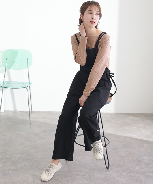 ElegChic(エレグシック)の「コットンスクエアネックプルオーバー(Tシャツ/カットソー・レディース・グレイッシュベージュ/モカ/ブラック/オフホワイト/チャコールグレー・3L/5L/L)」の21枚目の写真