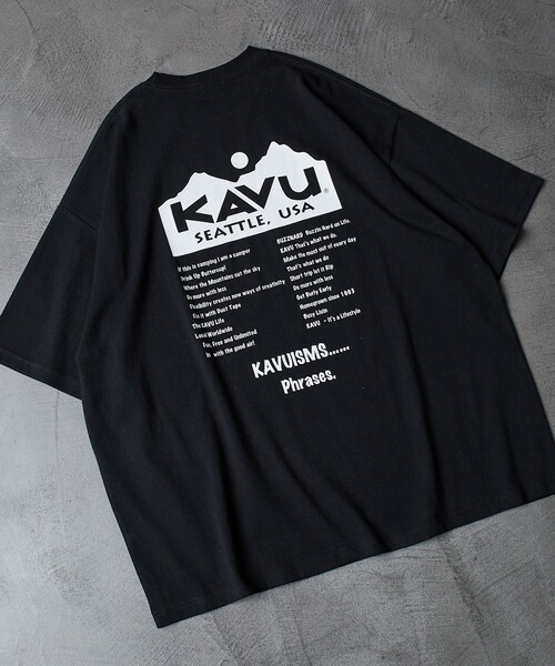 FREAK'S STORE(フリークスストア)の「【限定展開】KAVU×FREAK'S STORE/カブー 別注 ビッグシルエット バックプリントTシャツ/TOUR TEE(Tシャツ/カットソー・メンズ・ホワイト/ブラック/ベージュ/グリーン・SMALL/MEDIUM/LARGE)」の6枚目の写真
