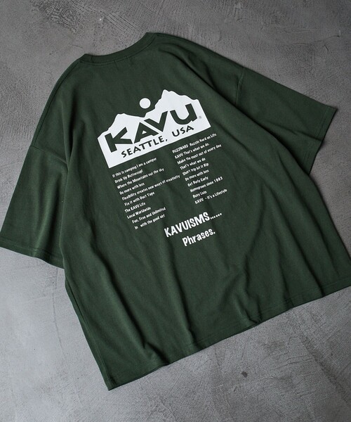 FREAK'S STORE(フリークスストア)の「【限定展開】KAVU×FREAK'S STORE/カブー 別注 ビッグシルエット バックプリントTシャツ/TOUR TEE(Tシャツ/カットソー・メンズ・ホワイト/ブラック/ベージュ/グリーン・SMALL/MEDIUM/LARGE)」の12枚目の写真
