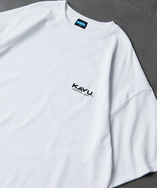 FREAK'S STORE(フリークスストア)の「【限定展開】KAVU×FREAK'S STORE/カブー 別注 ビッグシルエット バックプリントTシャツ/TOUR TEE(Tシャツ/カットソー・メンズ・ホワイト/ブラック/ベージュ/グリーン・SMALL/MEDIUM/LARGE)」の7枚目の写真