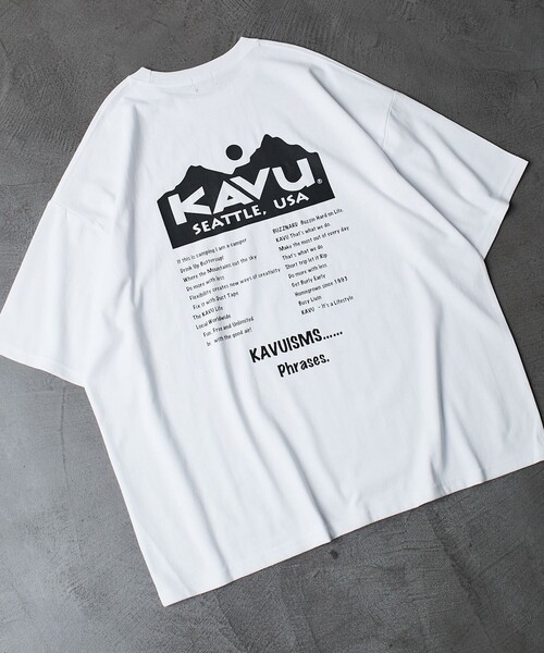 FREAK'S STORE(フリークスストア)の「【限定展開】KAVU×FREAK'S STORE/カブー 別注 ビッグシルエット バックプリントTシャツ/TOUR TEE(Tシャツ/カットソー・メンズ・ホワイト/ブラック/ベージュ/グリーン・SMALL/MEDIUM/LARGE)」の9枚目の写真