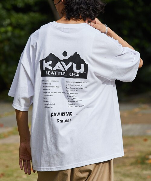 FREAK'S STORE(フリークスストア)の「【限定展開】KAVU×FREAK'S STORE/カブー 別注 ビッグシルエット バックプリントTシャツ/TOUR TEE(Tシャツ/カットソー・メンズ・ホワイト/ブラック/ベージュ/グリーン・SMALL/MEDIUM/LARGE)」の19枚目の写真