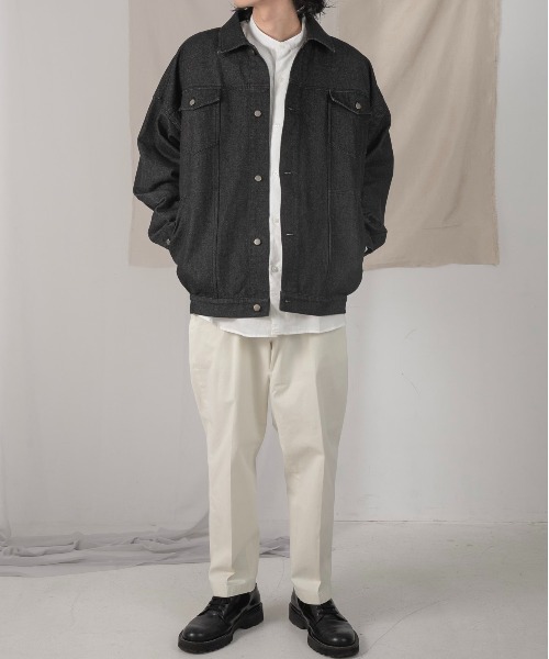 セール】over size tuck design denim jacket / オーバーサイズ