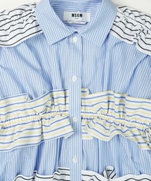 MSGM（エムエスジーエム）の「マルチフリル ストライプシャツ