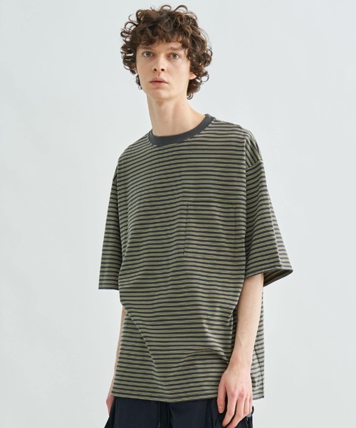 marka(マーカ)の「BORDER TEE S/S(Tシャツ/カットソー・メンズ・サックスブルー/ダークグレー・1/2)」の2枚目の写真