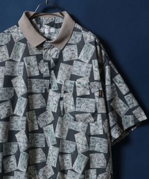 ANPAS(ApX)Total Pattern Print Oversized Polo Shirt/vg I[o[TCY |Vc(|Vc)