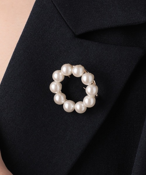 SETUP7（セットアップセブン）の「【SETUP7】TTS3096 サークルパールブローチ INF（ブローチ/コサージュ・レディース・ゴールド・FREE）」の4枚目の写真