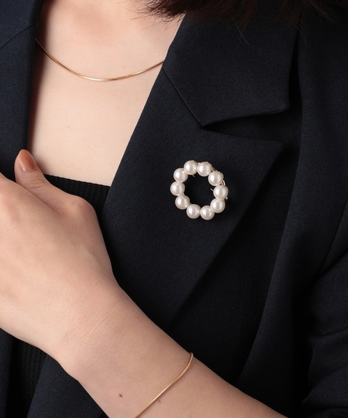 SETUP7（セットアップセブン）の「【SETUP7】TTS3096 サークルパールブローチ INF（ブローチ/コサージュ・レディース・ゴールド・FREE）」の6枚目の写真