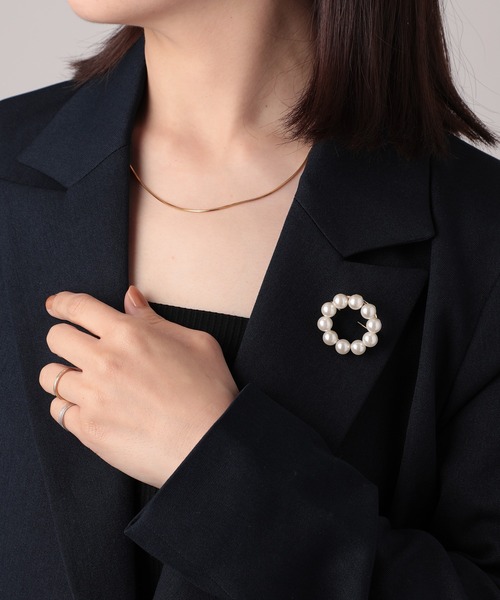 SETUP7（セットアップセブン）の「【SETUP7】TTS3096 サークルパールブローチ INF（ブローチ/コサージュ・レディース・ゴールド・FREE）」の5枚目の写真