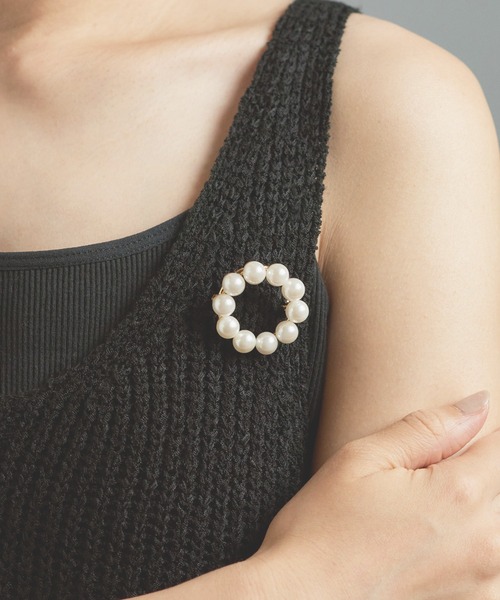 SETUP7（セットアップセブン）の「【SETUP7】TTS3096 サークルパールブローチ INF（ブローチ/コサージュ・レディース・ゴールド・FREE）」の9枚目の写真