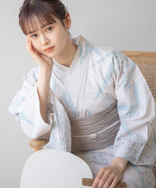 ゆかた館グレース（ユカタカングレース）の「こだわり浴衣５点セット（浴衣・レディース・ラベンダー/クリーム/チャコールグレー/グレー/サックスブルー/ブルー/キナリ/ベージュ/ブルーグレー/ライトグリーン/ブラウン/ベージュ系/ネイビー/グリーン/ライトブルー・MEDIUM/SMALL）」の11枚目の写真