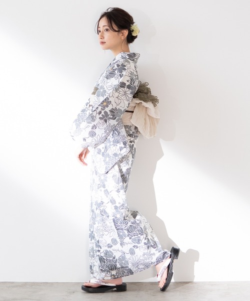 ゆかた館グレース（ユカタカングレース）の「こだわり浴衣５点セット（浴衣・レディース・ラベンダー/クリーム/チャコールグレー/グレー/サックスブルー/ブルー/キナリ/ベージュ/ブルーグレー/ライトグリーン/ブラウン/ベージュ系/ネイビー/グリーン/ライトブルー・MEDIUM/SMALL）」の21枚目の写真