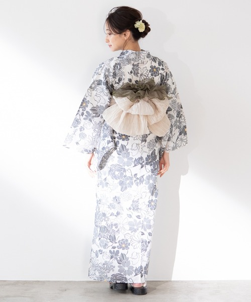 ゆかた館グレース（ユカタカングレース）の「こだわり浴衣５点セット（浴衣・レディース・ラベンダー/クリーム/チャコールグレー/グレー/サックスブルー/ブルー/キナリ/ベージュ/ブルーグレー/ライトグリーン/ブラウン/ベージュ系/ネイビー/グリーン/ライトブルー・MEDIUM/SMALL）」の22枚目の写真