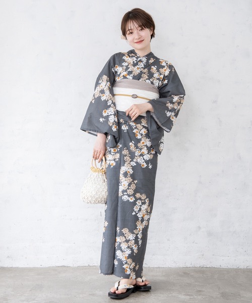 ゆかた館グレース（ユカタカングレース）の「こだわり浴衣５点セット（浴衣・レディース・ラベンダー/クリーム/チャコールグレー/グレー/サックスブルー/ブルー/キナリ/ベージュ/ブルーグレー/ライトグリーン/ブラウン/ベージュ系/ネイビー/グリーン/ライトブルー・MEDIUM/SMALL）」の16枚目の写真