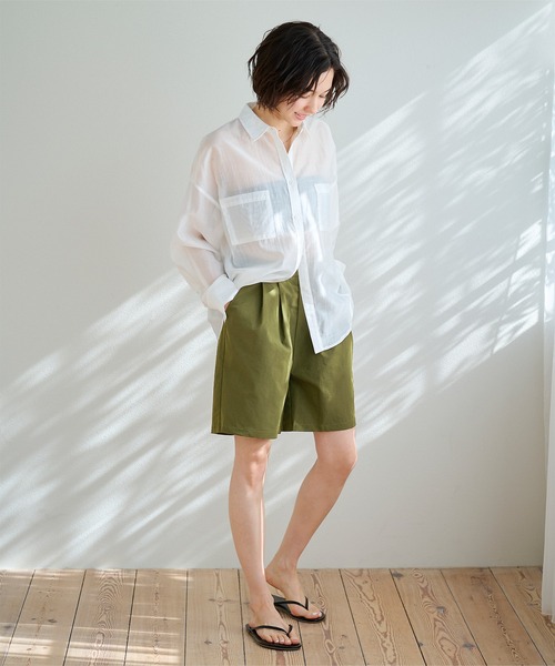 UR'S(ユアーズ)の「撥水ハーフパンツ/ラッシュガード(ラッシュガード・レディース・カーキ/ブラック/アイボリー・S/L/M)」の13枚目の写真