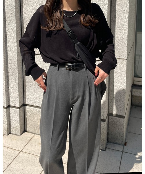 LE MORE（リモア）の「ボートネックシアーニットプルオーバー（ニット/セーター・レディース・ピンク/ブラック/ブラウン/アイボリー・FREE）」の18枚目の写真