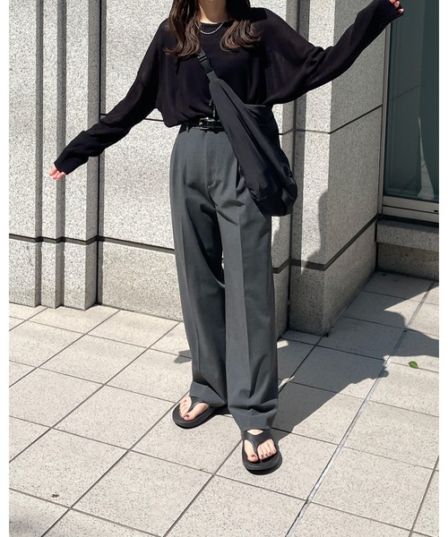 LE MORE（リモア）の「ボートネックシアーニットプルオーバー（ニット/セーター・レディース・ピンク/ブラック/ブラウン/アイボリー・FREE）」の21枚目の写真