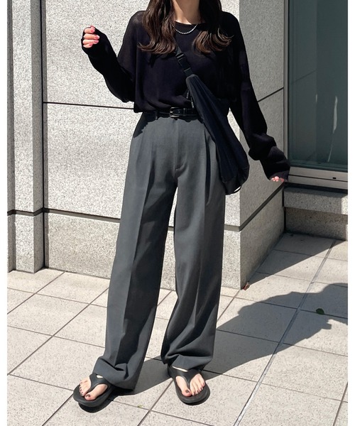 LE MORE（リモア）の「ボートネックシアーニットプルオーバー（ニット/セーター・レディース・ピンク/ブラック/ブラウン/アイボリー・FREE）」の15枚目の写真