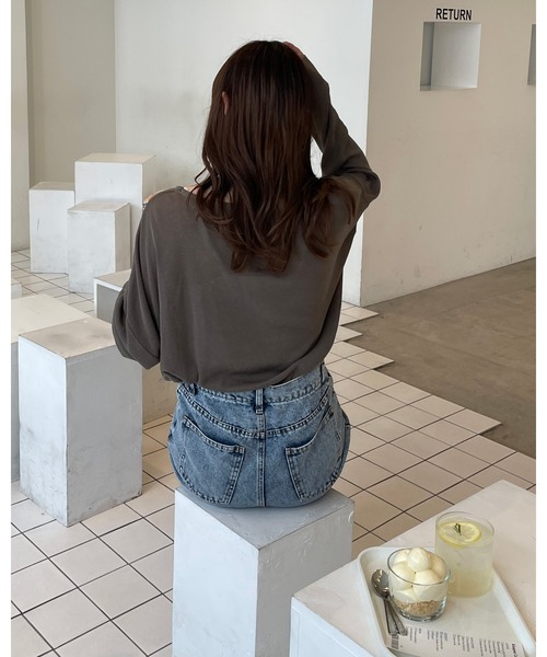 LE MORE（リモア）の「ボートネックシアーニットプルオーバー（ニット/セーター・レディース・ピンク/ブラック/ブラウン/アイボリー・FREE）」の5枚目の写真