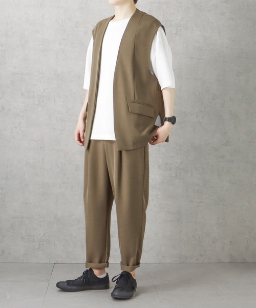 URBAN COLLECTION(アーバンコレクション)の「ドレープツイルベスト(ベスト・メンズ・カーキ/ブラック/チャコール・L/M)」の4枚目の写真