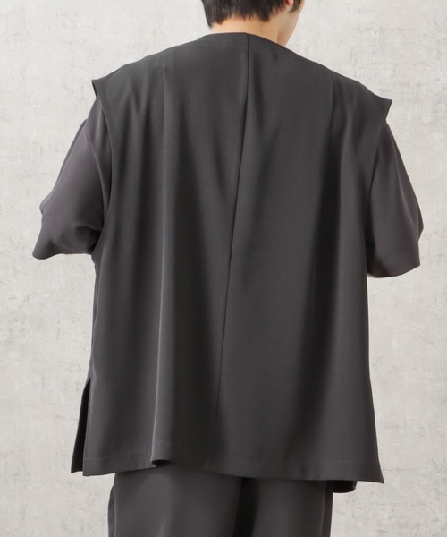 URBAN COLLECTION(アーバンコレクション)の「ドレープツイルベスト(ベスト・メンズ・カーキ/ブラック/チャコール・L/M)」の9枚目の写真