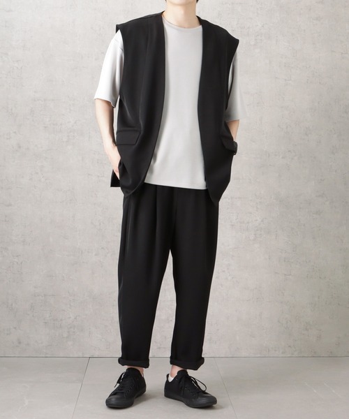 URBAN COLLECTION(アーバンコレクション)の「ドレープツイルベスト(ベスト・メンズ・カーキ/ブラック/チャコール・L/M)」の10枚目の写真