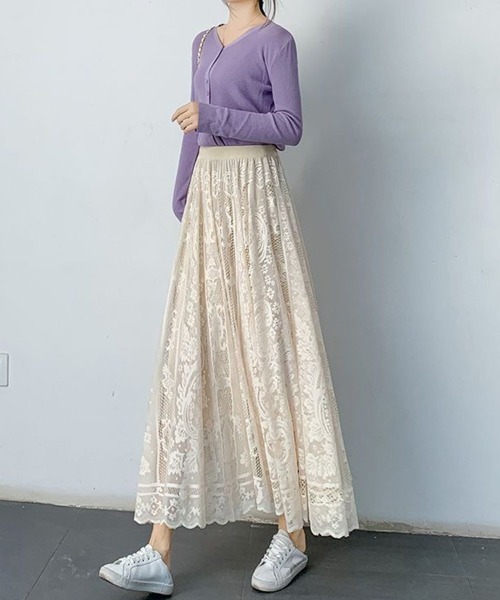 Coo+i（クーイ）の「レーススカート（スカート・レディース・アイボリー・FREE）」の9枚目の写真