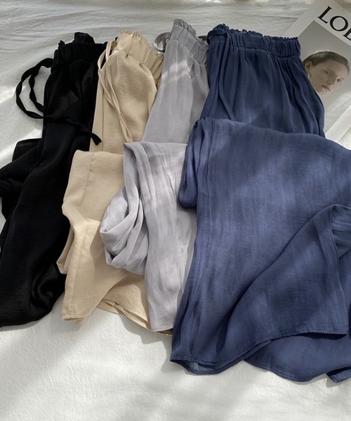 aimoha(アイモハ)の「接触冷感 垂れ感 シルクサテン パンツ(その他パンツ・レディース・ベージュ/ブラック/グレー/ネイビー・MEDIUM/LARGE)」の12枚目の写真