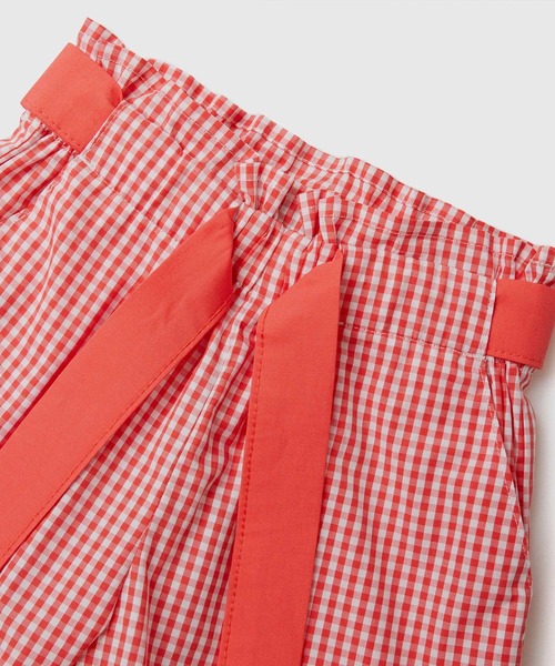 BENETTON (UNITED COLORS OF BENETTON)(ベネトンユナイテッドカラーズオブベネトン)の「キッズチェックリボンドロストショートパンツG(その他パンツ・キッズ・レッド・98/104/X-SMALL/90/116/82)」の4枚目の写真