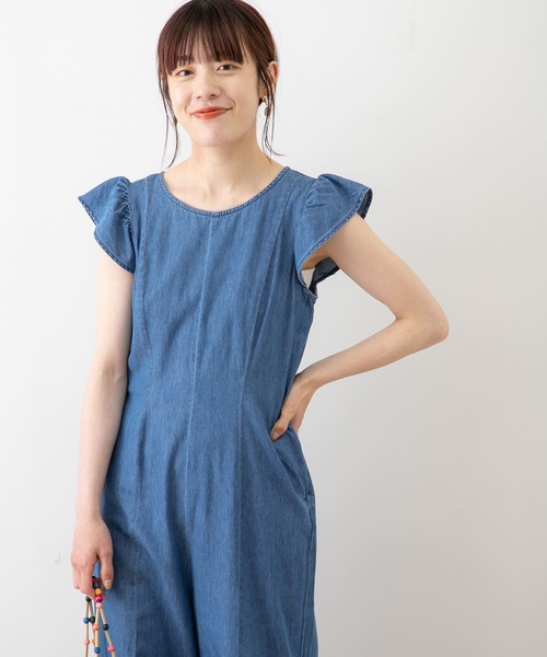 URBAN RESEARCH Sonny Label（アーバンリサーチサニーレーベル）の「デニムフリルオールインワン（つなぎ/オールインワン・レディース・ライトインディゴブルー/インディゴブルー・36/38）」の12枚目の写真