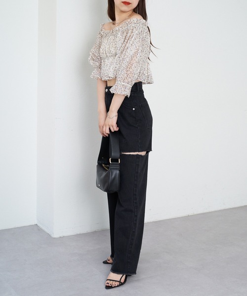 HEVE 2WAYジャケット半袖ブラウス Heve ヘイヴ 2wayジャケットブラウス ネイビー