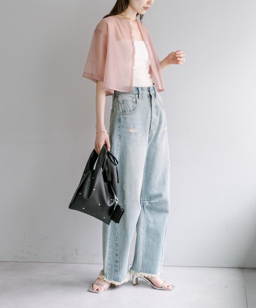 loti（ロティ）の「loti コインケース付スタッズミニトート（トートバッグ・レディース・アイボリー/ブラック・ONE SIZE）」の9枚目の写真