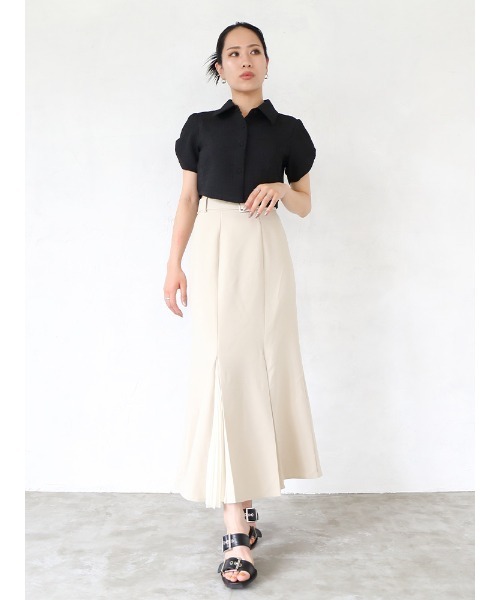 ENVYM（アンビー）の「マーメイドプリーツスカート（スカート・レディース・ブラック/アイボリー・FREE）」の10枚目の写真