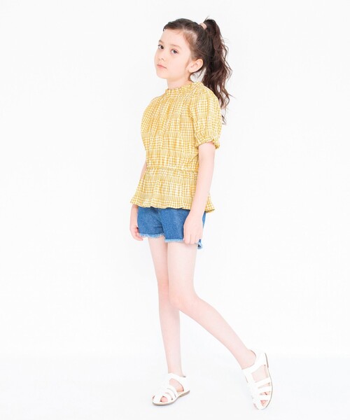 BRANSHES(ブランシェス)の「ギンガム5分袖ブラウス(シャツ/ブラウス・キッズ・ラベンダー/ブラック/シャーベット・90/120/110/100/140/150/130)」の22枚目の写真