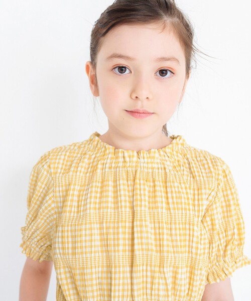BRANSHES(ブランシェス)の「ギンガム5分袖ブラウス(シャツ/ブラウス・キッズ・ラベンダー/ブラック/シャーベット・90/120/110/100/140/150/130)」の9枚目の写真