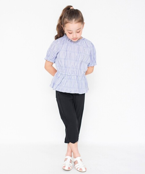 BRANSHES(ブランシェス)の「ギンガム5分袖ブラウス(シャツ/ブラウス・キッズ・ラベンダー/ブラック/シャーベット・90/120/110/100/140/150/130)」の10枚目の写真