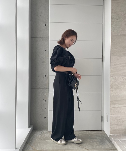 ISOOK（アイスー）の「Wide gurkha slacks / ワイドグルカスラックス(ai select)（スラックス・レディース・ブラック・FREE）」の3枚目の写真