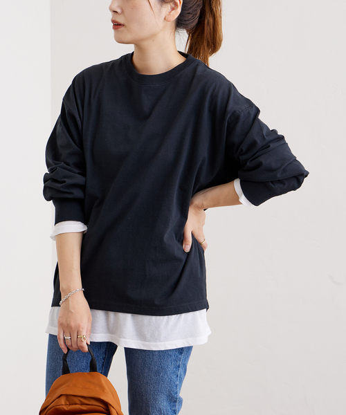 【新品未使用】ジャーナルスタンダード　タックオーバーサイズ スウェット（黒） 追加》タックスウェットシャツ（Tシャツ/カットソー）｜JOURNAL
