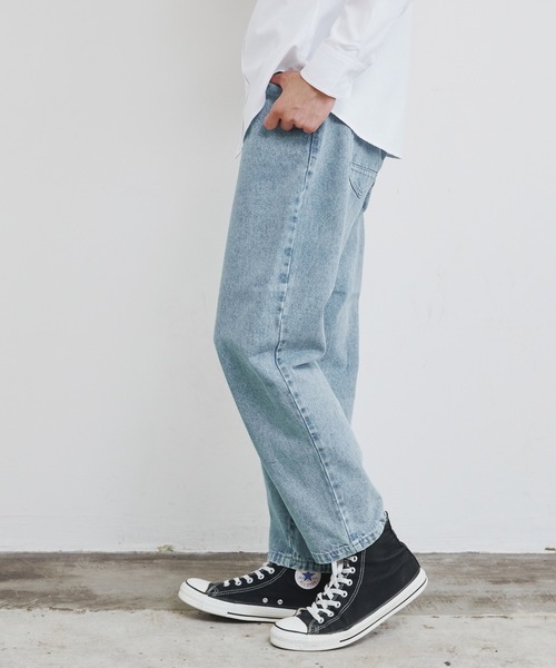 Magine（マージン）の「【SELECT】IR:12ozデニム ワイド テーパードパンツ（デニムパンツ・メンズ・ブラック/インディゴブルー/ライトブルー/ケミカルウォッシュ・M/L/XL）」の4枚目の写真