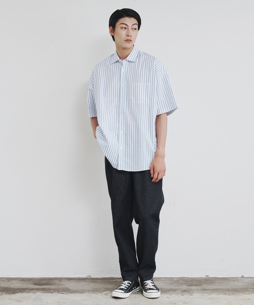 Magine（マージン）の「【SELECT】IR:12ozデニム ワイド テーパードパンツ（デニムパンツ・メンズ・ブラック/インディゴブルー/ライトブルー/ケミカルウォッシュ・M/L/XL）」の7枚目の写真